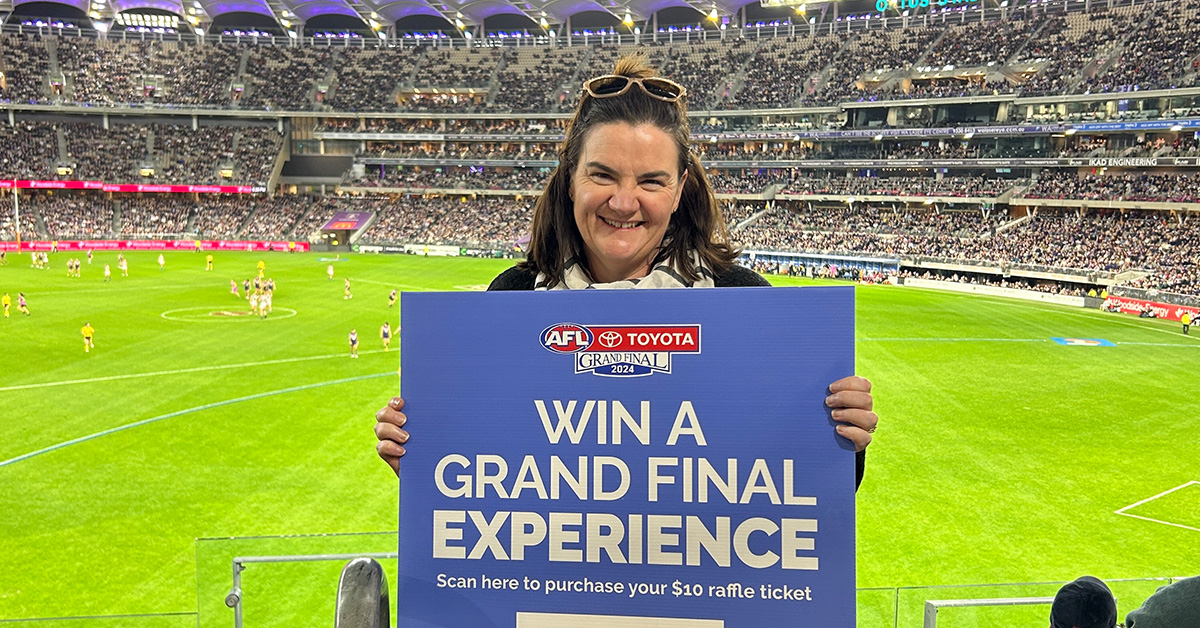 Photo of the 2024 AFL Grand Final Experience Winner, Amanda Klemm